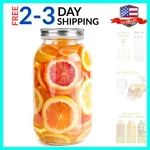 Glass Mason Jars, 1 Pack 64OZ Clear Regular Mouth Canning With Lid.... Fixed Price $21.37.