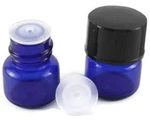 1/4 Dram (1ML) Cobalt Blue Glass Vial Bottle (144) W/flat Black Screw Caps An.... Fixed Price $50.61.