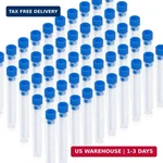 Teenitor 50 Pack Clear Plastic Test Tubes With Blue Caps, 13 78MM, Great For Hal. Fixed Price $14.99.