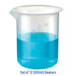 Plastic Beaker 500ML High Clarity Polypropylene Set 12. Fixed Price $19.99.