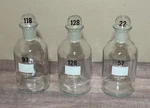 3 Wheaton Vitro Glass Bottle Laboratory Pharmaceutical With Stoppers. Fixed Price $74.99.