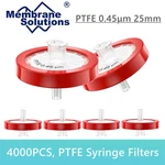 4000PCS Lab Syringe Filters 0.45 25MM Ptfe Membrane Filtration Hydrophobic Red. Fixed Price $299.99.