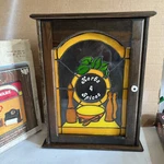 Vintage Herbs & Spices Cabinet- Americana Montgomery Wards Leaded Glass W/box. Fixed Price $50.00.