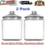 2-GALLON Clear Glass Large Jar Wide Mouth With Sturdy Classic Lid For Storing X2. Fixed Price $34.97.