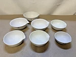 Coors Vintage Ceramic Laboratory Evaporator Bowls Spout Lot Of 7 Various Sizes. Fixed Price $23.99.