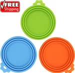 3 Pack Pet Food Can Covers Universal Lids Safe/silicone Dog&cat .... Fixed Price $6.43.