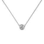 Round Lab Grown Diamond 4.00 Mm Bezel Set Solitaire Pendant Necklace JP:191588. Fixed Price $722.25.