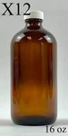 Qorpak Amber Boston Round Bottles With Lined Cap White 16 Oz 12-PACK. Fixed Price $36.00.