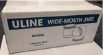 Uline Wide-mouth Jars, White, Plastic, Oz. 32 Jar/box Round. Fixed Price $216.30.