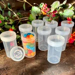 24 Clear Plastic Container Caps Lids Ounce 60ML 4314 Decojars New. Fixed Price $24.95.