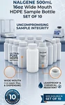 Nalgene 500ML 16OZ Wide Mouth Hdpe Sample Bottle Set Of 10. Fixed Price $39.00.