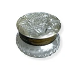 Vintage American Brilliant Period Clear Cut Glass Hinged Covered Dresser Box. Fixed Price $29.95.