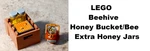 Lego Beehive Honey Jars Lids Bucket Printed Handle Extra. Fixed Price $20.01.