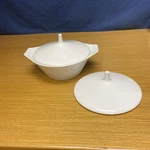 Rosenthal Linear Berlin White - Covered 8 1/2 Round Vegetable Bowl W/extra Lid. Fixed Price $158.00.