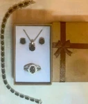 Fine 316LSS Nat Brown Smoky Quartz NECKLACE/925SS Earring/bracelet/ring 9.5 Set. Fixed Price $139.80.