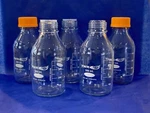 *lot Of 5* Vwr 10754-818 Media/storage Glass Bottles, 500 Ml With 2 Screw Caps. Fixed Price $50.00.