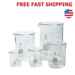 Pack Glass Lab Pyrex Beaker Set Measuring Cup 50/100/250/500/1000 Ml White. Fixed Price $27.05.
