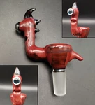 Red Creature 14MM Glass Bowl By Subconscious Design Usa. Fixed Price $55.00.