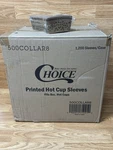 Hot Cup Sleeves 1200 Ct 8OZ Choice Brand Printed New Disposable Coffee Tea Use. Fixed Price $29.99.