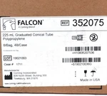 Falcon 352075 Pp Centrifuge Tube Conical Bottom W/ Plug Screw Cap 225ML 48/CASE. Fixed Price $129.95.