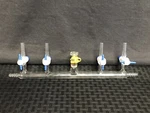 Ace Glass 14/20 5-PORT Schlenk Vacuum Manifold W/ 2MM Ptfe Stpck Hose Barb. Fixed Price $262.49.