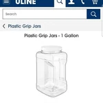 Gallon Clear Plastic Storage Grip Jars With White Lid Box Of 12 Uline Containers. Fixed Price $30.00.