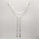 Kimax Glass Y Connector Tube, 15MM Hose Connection, Adapter. Fixed Price $15.00.