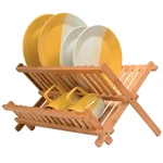 Collapsible Bamboo Dish Rack Compact Wooden Plate Drying Stand. Fixed Price $30.95.