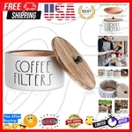 Wooden Coffee Filter Holder With Lid - Rustic Storage Container And Dispenser.... Fixed Price $27.99.