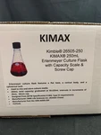Kimax Glass 250ML Erlenmeyer Culture Flask W/capacity Scale & Screw 12/CASE. Fixed Price $165.19.