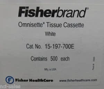 Box Of 500 Fisherbrand Omnisette White Tissue Cassettes 15-197-700E. Fixed Price $74.99.