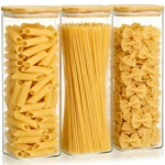 72OZ Glass Spaghetti Pasta Storage Containers With Lids 3-PACK Tall Square. Fixed Price $44.44.