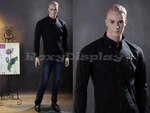 Male Fiberglass Realistic Mannequin With Molded Hair Dress Form Display #MZ-WEN5. Fixed Price $229.00.