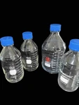 Set Of 4 Aldrich Pyrex Glass Media Storage Bottles Fisherbrand 2000/1000 Ml. Fixed Price $63.00.