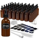 Nevlers 48 Pack Amber 2 Oz Dropper Glass Bottles With Funnel, Brush, & Labels. Fixed Price $34.99.