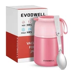 Evodwell Vacuum-insulated Food Jar, 18OZ Stainless Steel Thermo & Spoon. Fixed Price $13.00.