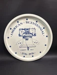 Vintage Mcm Norex Metal Tin Hand Screened American Bicentennial Serving Tray 11. Fixed Price $24.00.