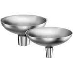 2 Pcs Kitchen Funnel Lbs Stainless Steel Large Small Mouth For Fluids Silver. Fixed Price $27.98.