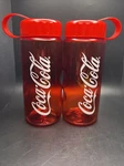 Coca-cola 20 Oz. Widemouth Set Of Two Plastic Bottle Pair With Caps- Bpa Free. Fixed Price $11.99.