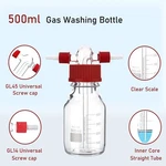 Borosilicate Gas Washing Bottle 500ML Graduated Lab Buffer GL45 GL14 Screw Cap. Fixed Price $32.99.
