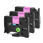 3X TZE-MQP35 White On Berry Pink 1/2'' Label Tape For Brother P-touch PT-1700. Fixed Price $13.79.