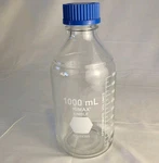 Kimble Kimax 1000ML Glass Graduated Media Storage Bottle. Fixed Price $22.00.