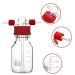 500ML Lab Gas Washing Bottle Glass GL45 Red Screw Cap Ptfe GL14 Hose Connection. Fixed Price $32.99.