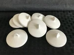 (8) Usa Coorstek Glazed White Porcelain Crucible Cup Cover 42-L, 60125. Fixed Price $33.99.