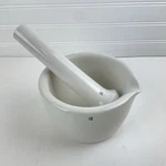 Vintage Coors Mortar # 52017 & Pestle 52018 Huge Heavy White Ceramic Porcelain. Fixed Price $59.00.