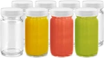 Juice Shot Bottles Set - Wide Mouth For 8 Pack, Clear With White Lids. Fixed Price $32.22.
