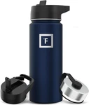 Iron Flask Sports Water Bottle, 3 Lids Straw Lid, Insulated Stainless Dusk Blue. Fixed Price $16.00.
