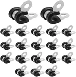 Bonsicoky 20PCS 1/4 Inch Stainless Steel Cable Clamps, Rubber Cushioned Insulate. Fixed Price $15.22.