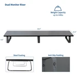 Vivo Black Wood 39" Wide Desktop Stand Ergonomic Tv Monitor Riser Organizer. Fixed Price $39.99.