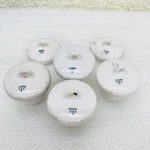 Vtg Usa Coorstek Glazed White Porcelain Crucible Cups (4) & Covers (6). Fixed Price $34.95.